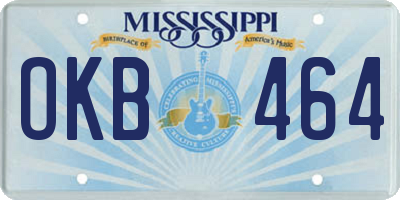 MS license plate OKB464
