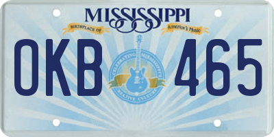 MS license plate OKB465