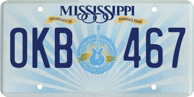 MS license plate OKB467