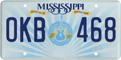 MS license plate OKB468