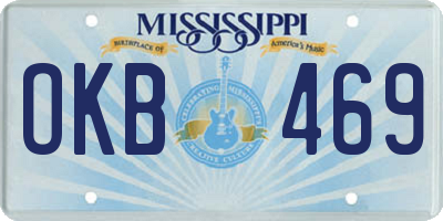 MS license plate OKB469