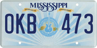 MS license plate OKB473