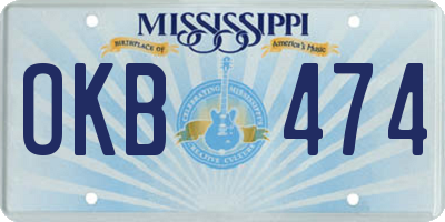 MS license plate OKB474