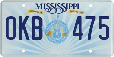MS license plate OKB475