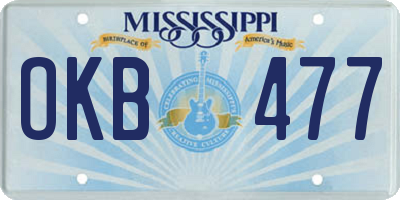 MS license plate OKB477
