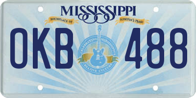 MS license plate OKB488