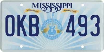 MS license plate OKB493
