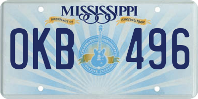 MS license plate OKB496