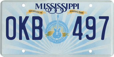 MS license plate OKB497