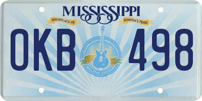 MS license plate OKB498