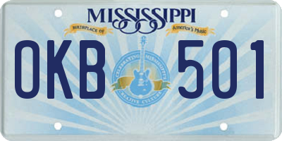 MS license plate OKB501