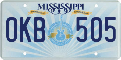 MS license plate OKB505