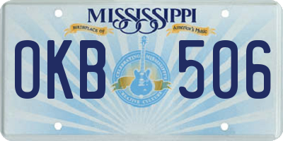 MS license plate OKB506
