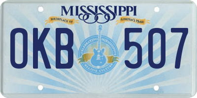 MS license plate OKB507
