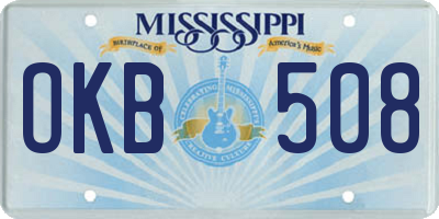 MS license plate OKB508