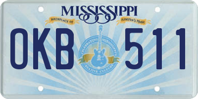 MS license plate OKB511