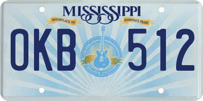 MS license plate OKB512