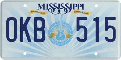 MS license plate OKB515
