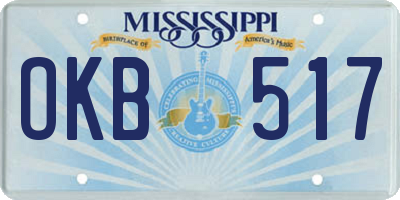 MS license plate OKB517