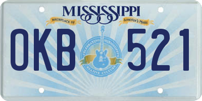 MS license plate OKB521