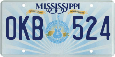 MS license plate OKB524