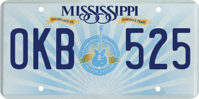 MS license plate OKB525