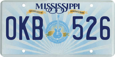 MS license plate OKB526