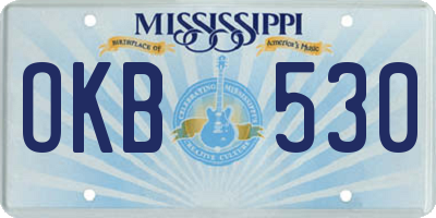 MS license plate OKB530
