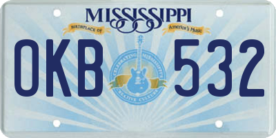 MS license plate OKB532