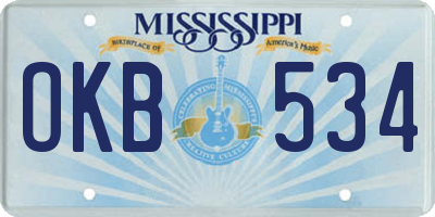 MS license plate OKB534