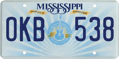 MS license plate OKB538
