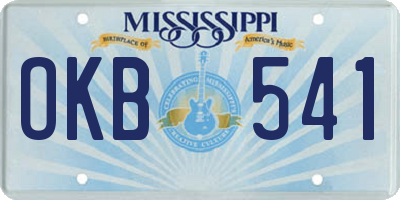 MS license plate OKB541