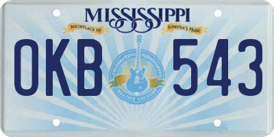 MS license plate OKB543