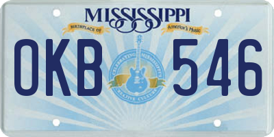 MS license plate OKB546