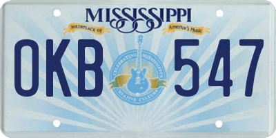 MS license plate OKB547