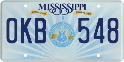 MS license plate OKB548