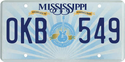 MS license plate OKB549