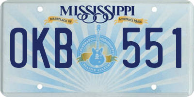 MS license plate OKB551
