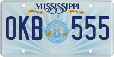 MS license plate OKB555
