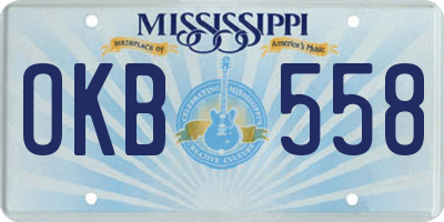 MS license plate OKB558
