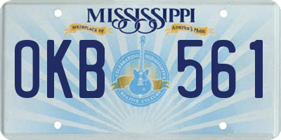 MS license plate OKB561