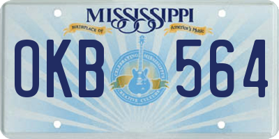 MS license plate OKB564