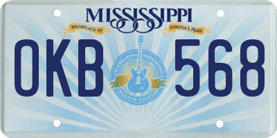 MS license plate OKB568