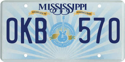 MS license plate OKB570
