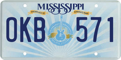 MS license plate OKB571