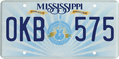 MS license plate OKB575