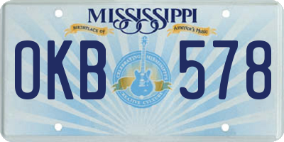 MS license plate OKB578