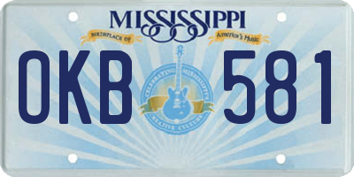 MS license plate OKB581