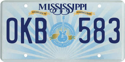 MS license plate OKB583