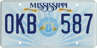 MS license plate OKB587